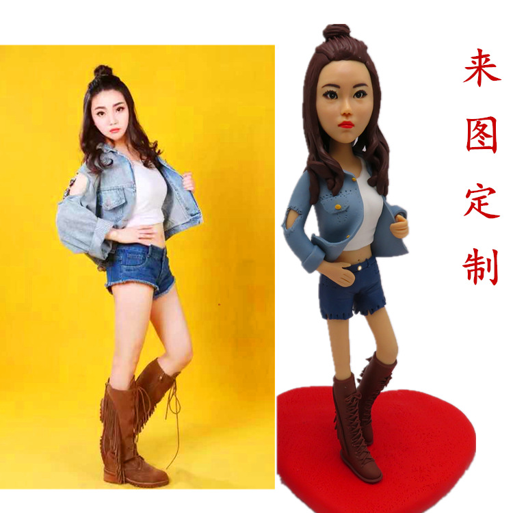 真人软陶人偶泥人公仔蜡像玩偶泥塑人像生日diy照片生日礼物