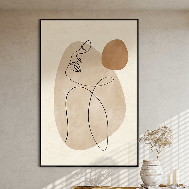 现代轻奢玄关装饰画抽象艺术油画走廊挂画简约客厅沙发单幅落地画