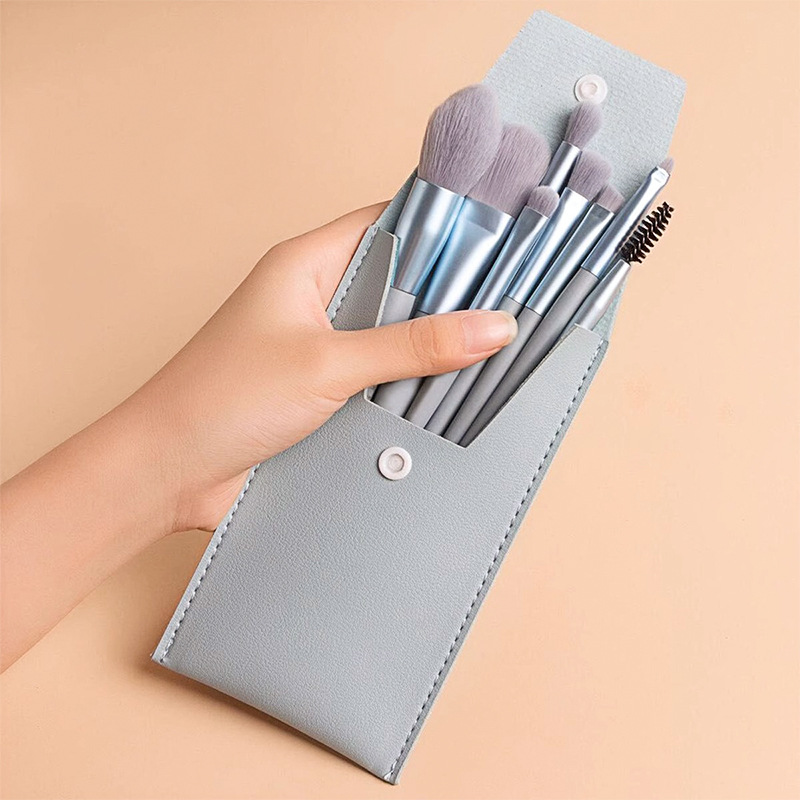 Macaron Matte Plastic Handle 8 Mini Makeup Brush Set Portable Soft Hair Makeup Brush Beauty Tools Wholesale