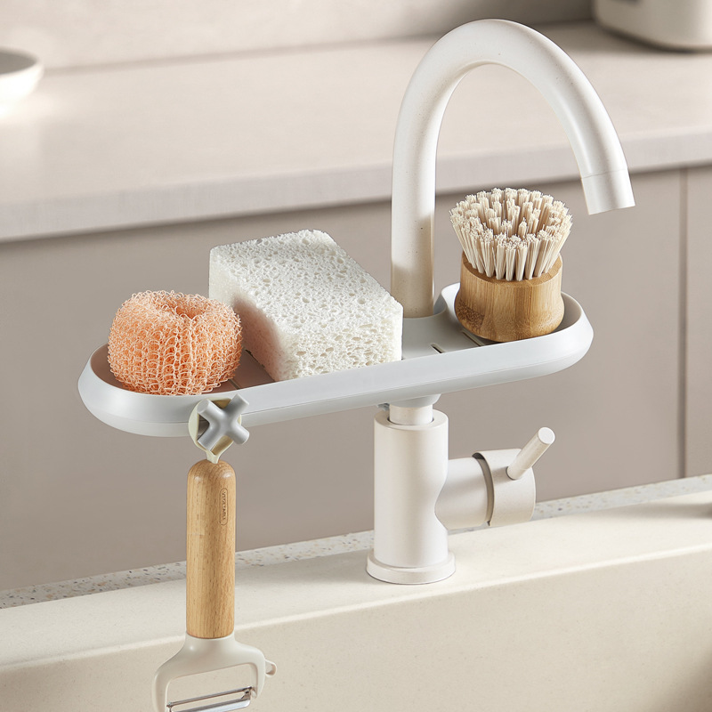 Bathroom Shelf Racks Hanging on a Faucet