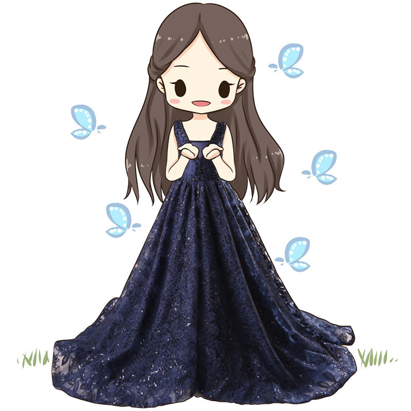 花童礼服2021新款儿童礼服长款公主裙女童拖尾连衣裙钢琴演出服冬