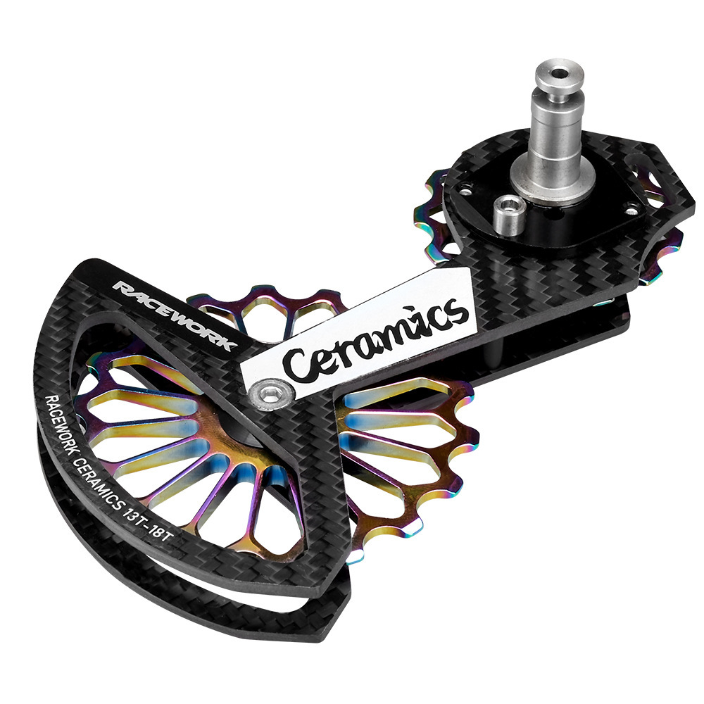 racework公路车碳纤维陶瓷后拨导轮 r7000r8000 自行车大鸡腿导轮