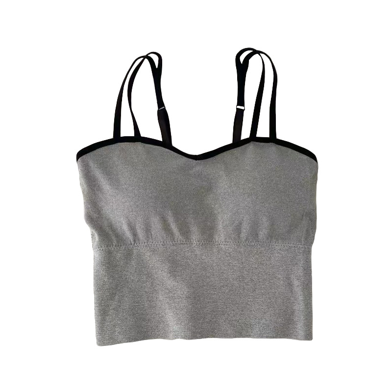 Popular Korean Style Hot Girl Sling Beautiful Back Vest with Chest Pad Wrapped Chest Girl Anti-Exposure Outer Wear Bottoming Tube Top