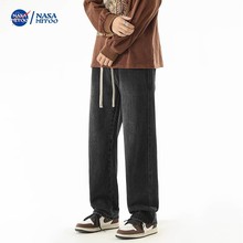 NASA美式直筒牛仔裤春秋季男士裤子垂感宽松百搭长裤潮流休闲长裤