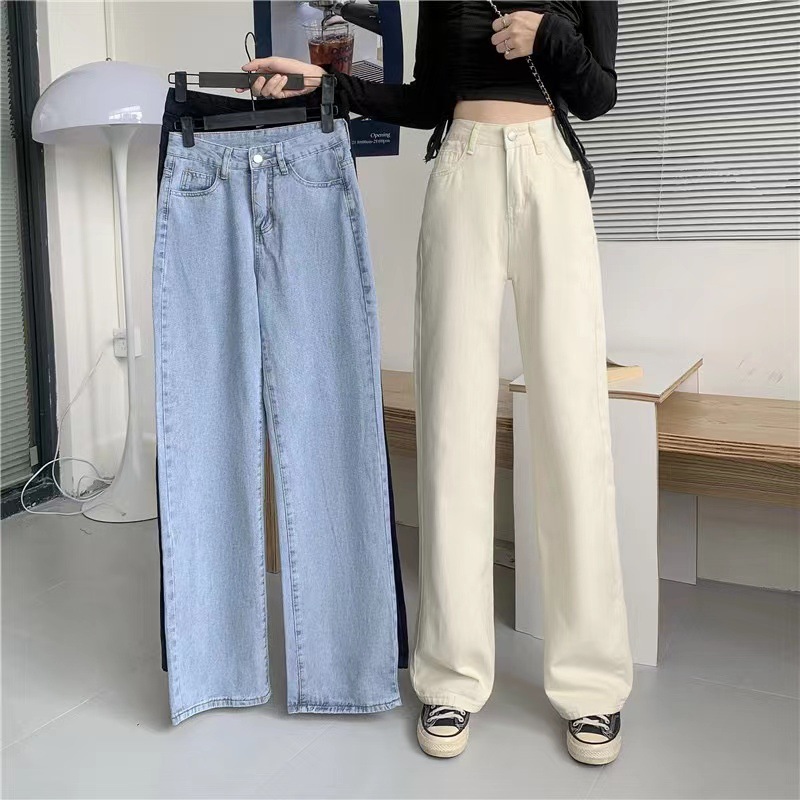 2023 New Women's Clothing Denim Trousers Summer Women's Versatile Elastic Straight Pants Stall Foreign Trade Wholesale Supply