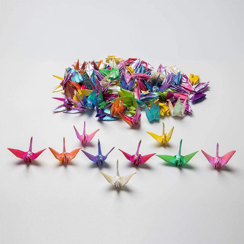 diy千纸鹤成品珠光折纸礼品工艺品纸串送七夕表白的礼物装饰礼品