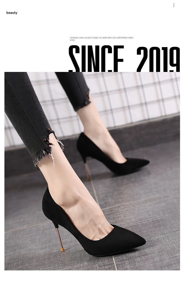 批发性感高跟鞋女细跟批发春网红ins尖头细跟单鞋超高跟10cm夜店