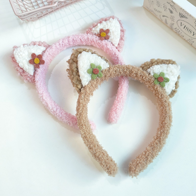 甜美可爱蝴蝶结发箍卡通猫耳朵少女心头饰秋冬洗脸百搭头扣头箍