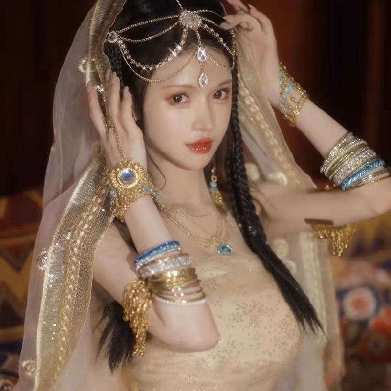 异域风情头饰西域舞姬服装配饰印度纱丽古装拍照写真饰品古风服饰