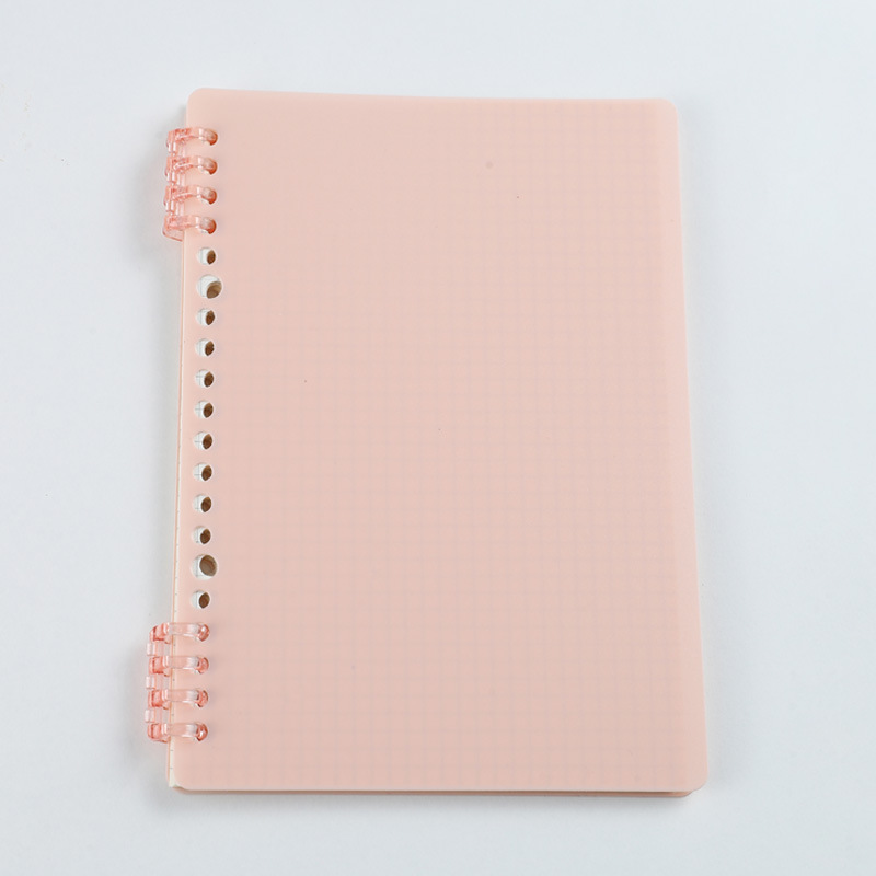 Morandi Pp Transparent Loose-Leaf Cover Porous B5 Loose Spiral Notebook A5 Detachable Loose-Leaf Ring Buckle Notebook