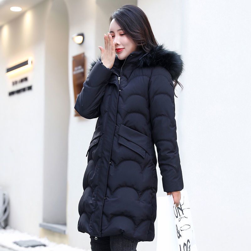 2021新款潮冬季韩版修身棉衣女中长款显瘦棉服大码加厚棉袄女外套