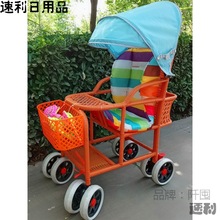 儿童车可推可骑遛娃神器3到6岁小车可坐大龄推车轻便仿藤手推车