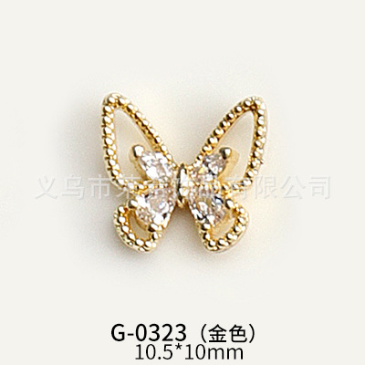 New Light Luxury Zircon Nail Ornament Exquisite Butterfly Inlaid Flash Diamond Texture Advanced Garland Pearl Pendant