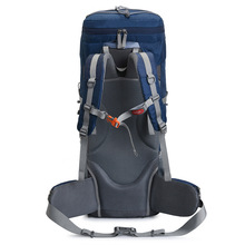 跨境新款60L登山包 防水面料徒步背囊 可对折送防雨罩