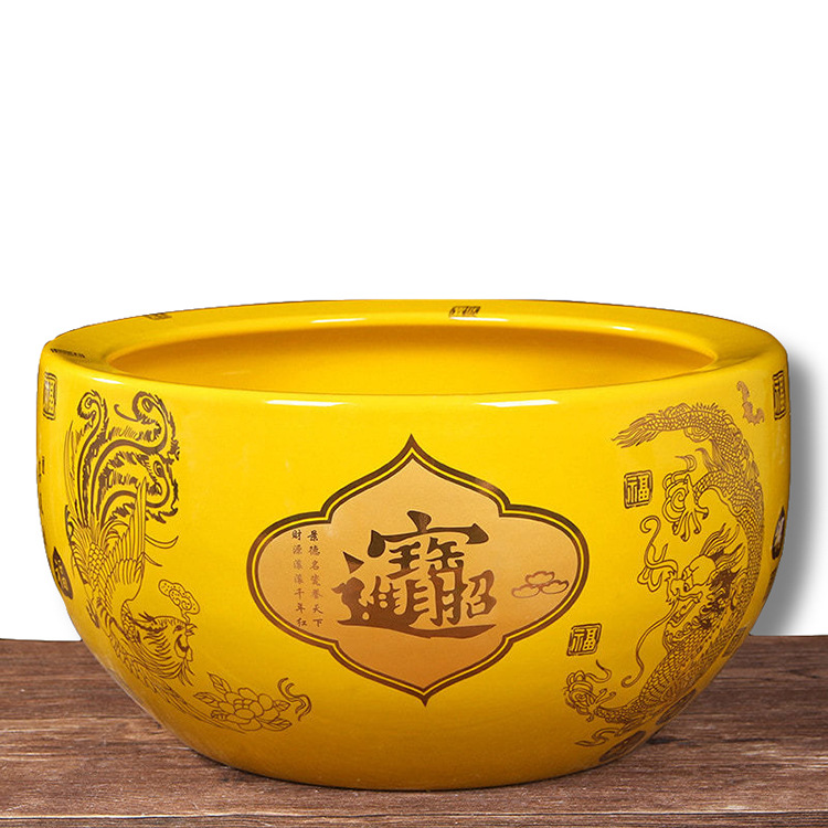 景德镇陶瓷聚宝盆 盆客厅玄关摆件进宝收纳