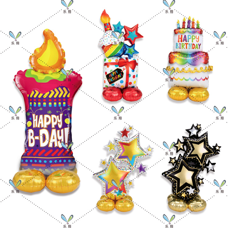 cross-border new boutique card set standing base moon star cloud cake aluminum film balloon party decoration
