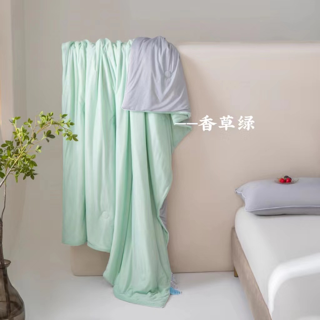 Class a Cool Silk Summer Quilt Ice Cream Summer Cooling Duvet Insert Machine Washable Single Double Summer Air Conditioning Duvet Thin Duvet Wholesale