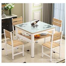 钢化玻璃餐桌椅小户型四方桌正方形小方桌双层桌子家用饭桌方桌子
