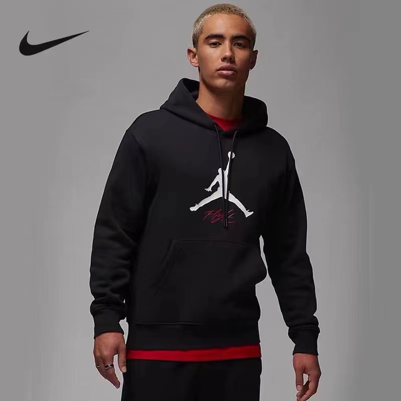 高品质 乔丹针织纯棉连帽套头卫衣 aj飞人 圆领卫衣 情侣同款