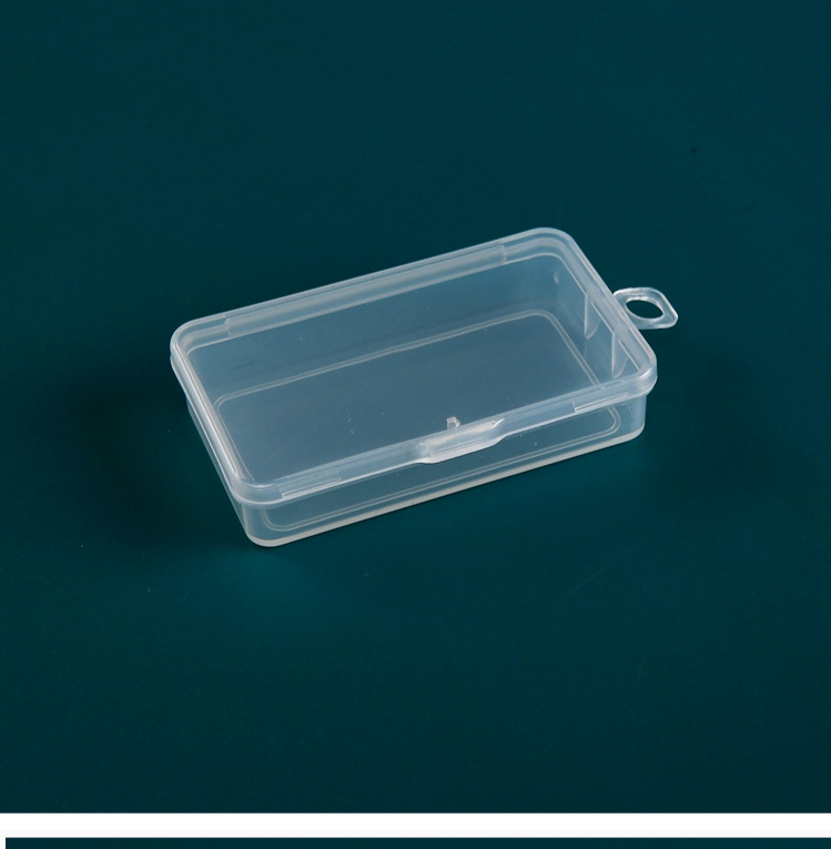 厂家直销长方形塑料盒带挂钩翻盖pp包装盒零件五金工具透明收纳盒