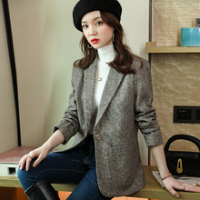 冬装厚款韩版时尚气质小西装女士职业装长袖西服休闲外套女修身