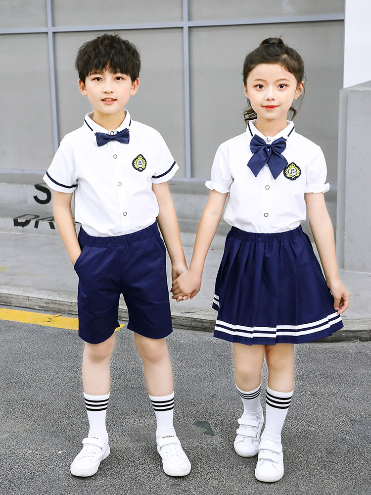 英伦风幼儿园园服班服夏装儿童校服套装拍照衣服小学生毕业照服装