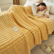 秋冬布兰卡兔毛绒法莱绒毯子沙发毯休闲毯卧室盖毯空调毯午睡毯