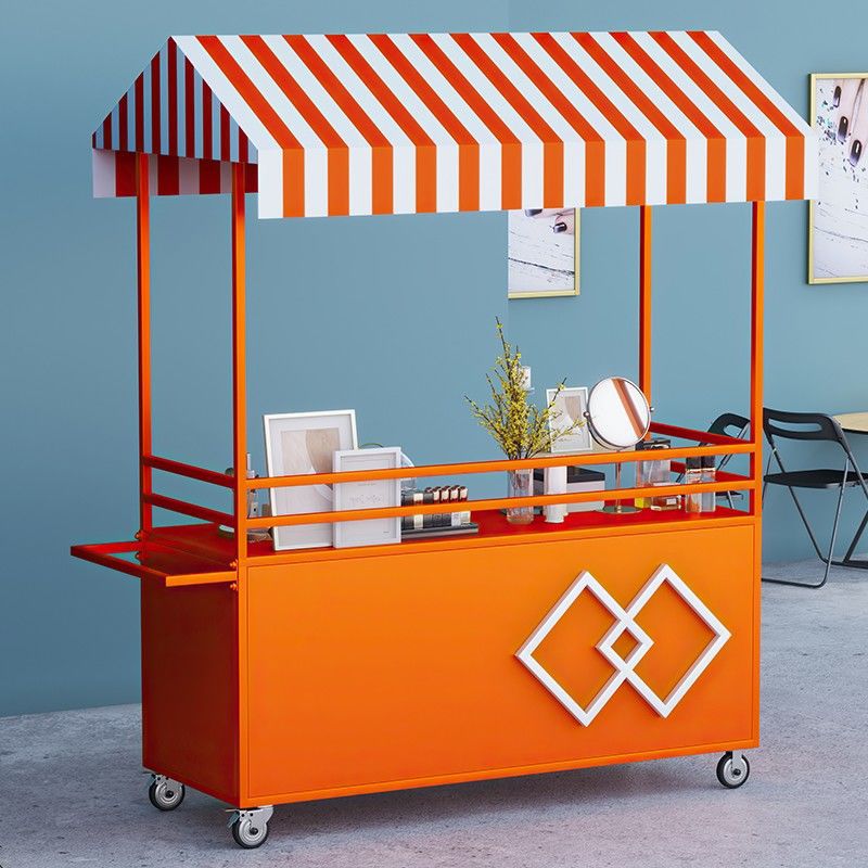 移动摆摊地摊推车小吃车手推车铁艺花车集市售货场户外夜市摊位车