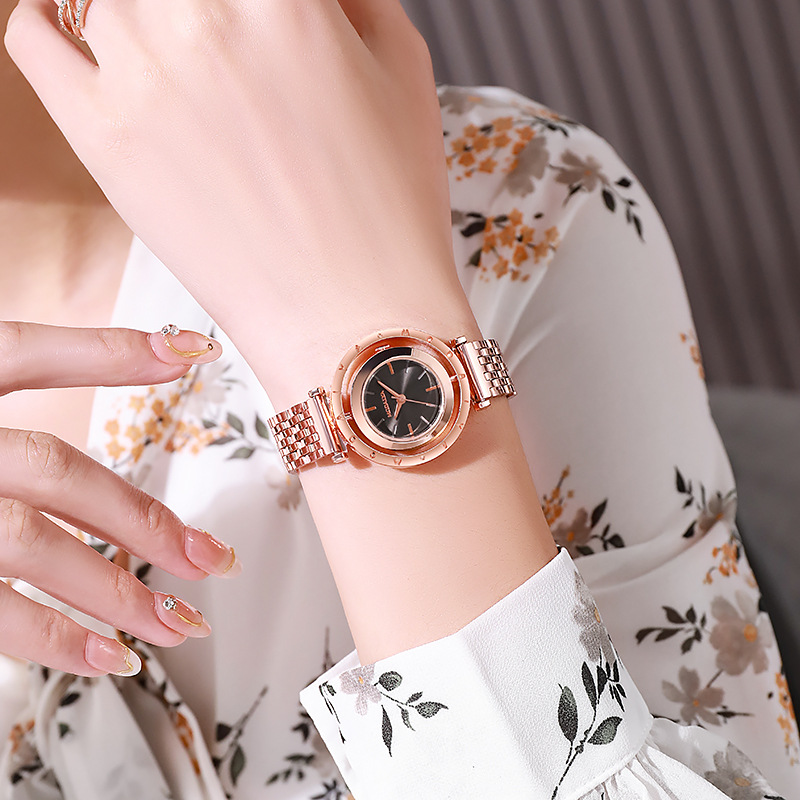 Cross-Border Fashion Quartz Watch Wholesale 2023 New Live Watch Student's Watch Bracelet Steel Belt Wrist Watch Women's Watch Generation