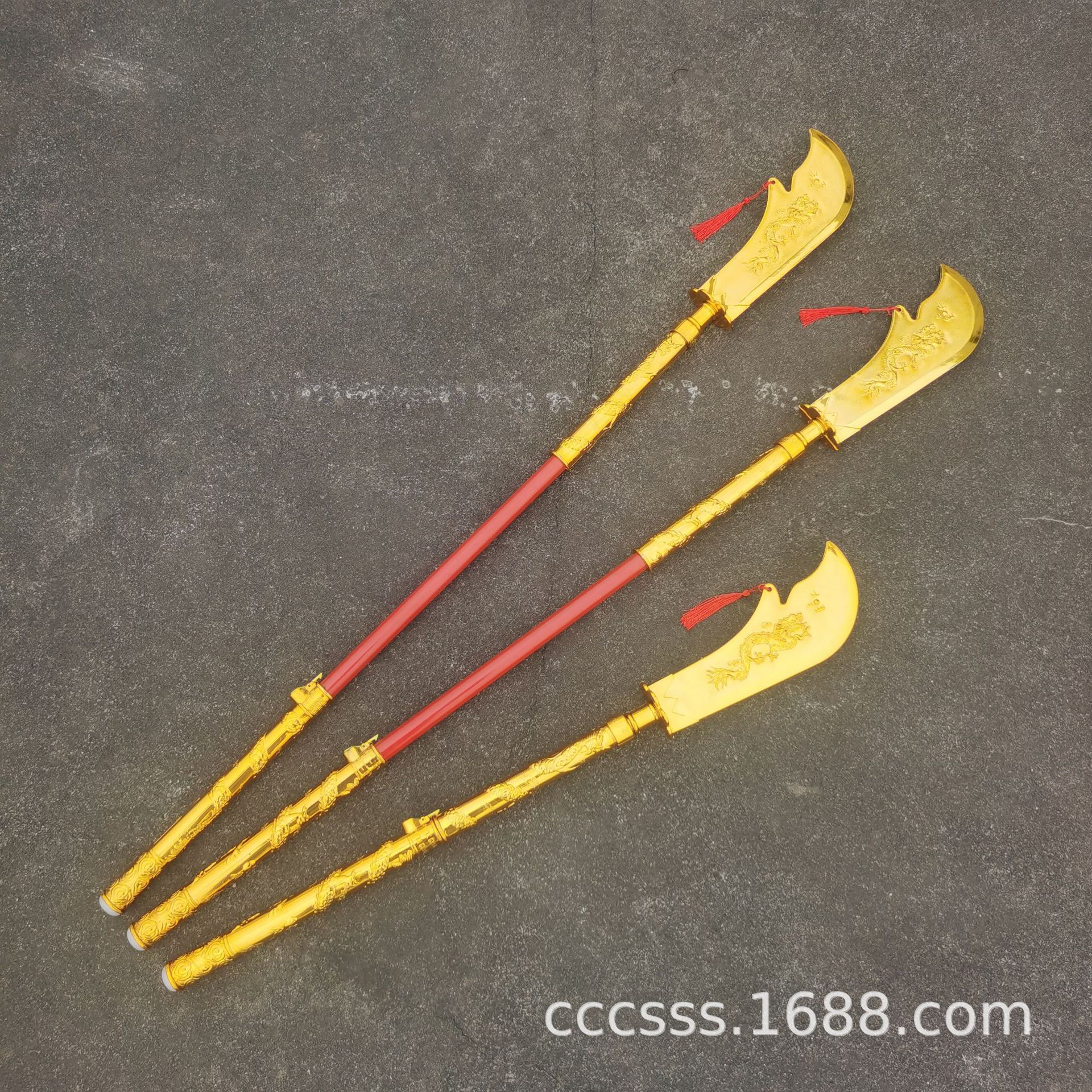 电镀尾部带灯伸缩关公大刀一件弹射模型关大刀地摊旅游景区工艺品