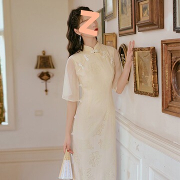 改良版中国风女装汉服旗袍女学生复古高雅年轻少女长款气质连衣裙