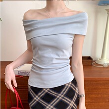 bbk买手店|nrtw小众设计师品牌夏季新款女装一字领美式复古风tee_阿里