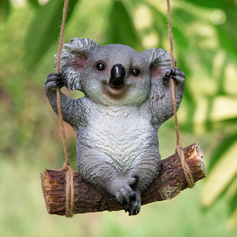 厂家花园庭院创意仿真树脂小考拉摆件装饰可爱动物雕塑景观园林挂