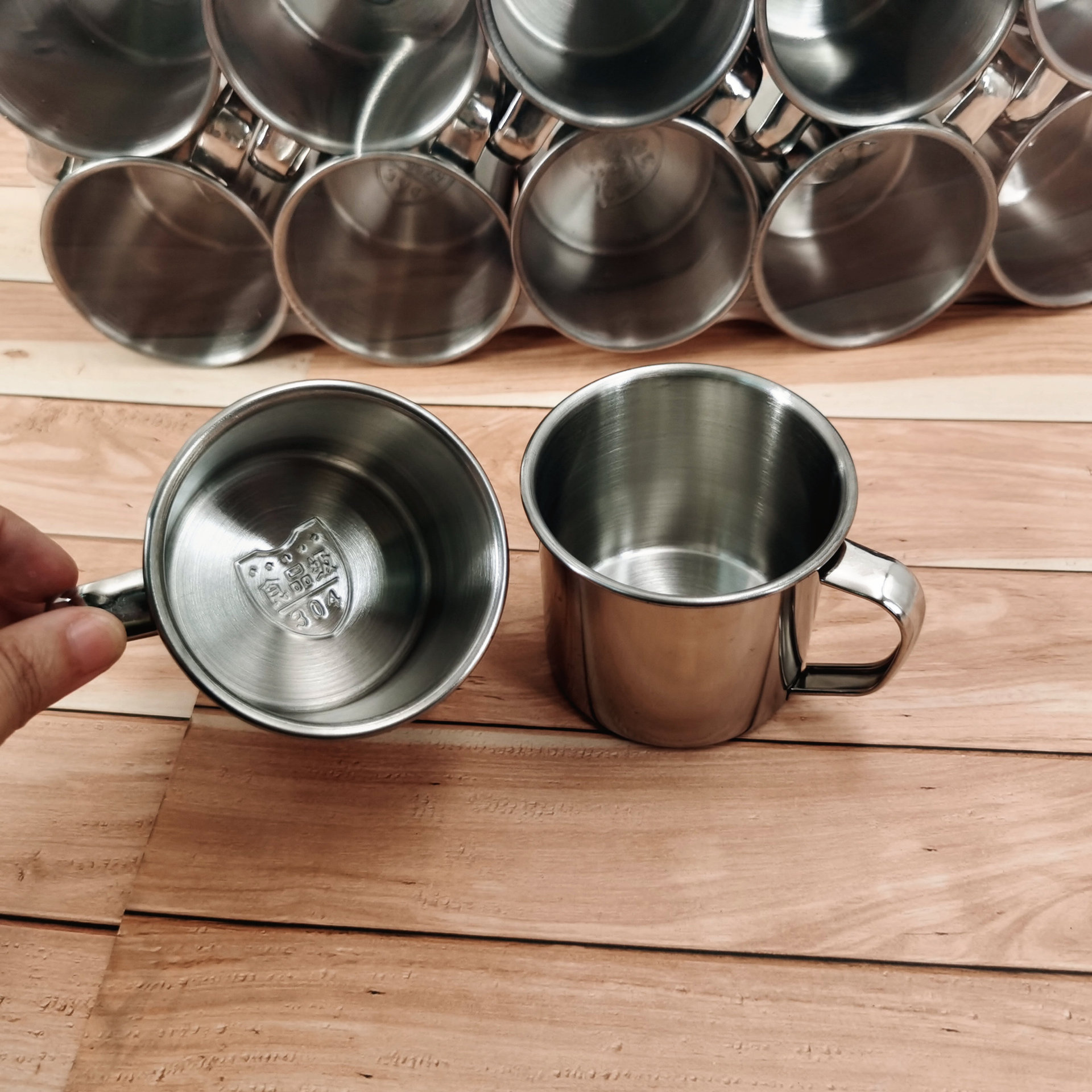 304不锈钢无磁7cm口杯儿童幼儿园学生小水杯单层带手柄杯子随手杯