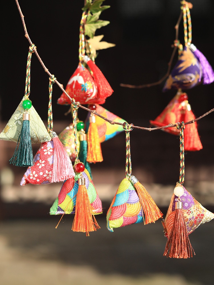 端午节香囊祈福香包香囊礼物艾叶三角香包布袋挂件端午香囊粽子