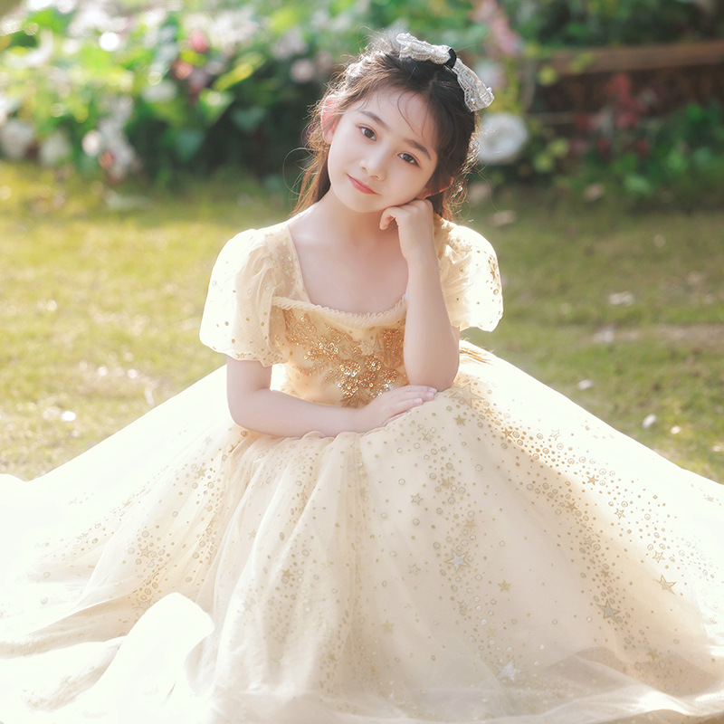儿童礼服主持人公主裙女童新款洋气钢琴演出服小女孩花童婚礼夏季