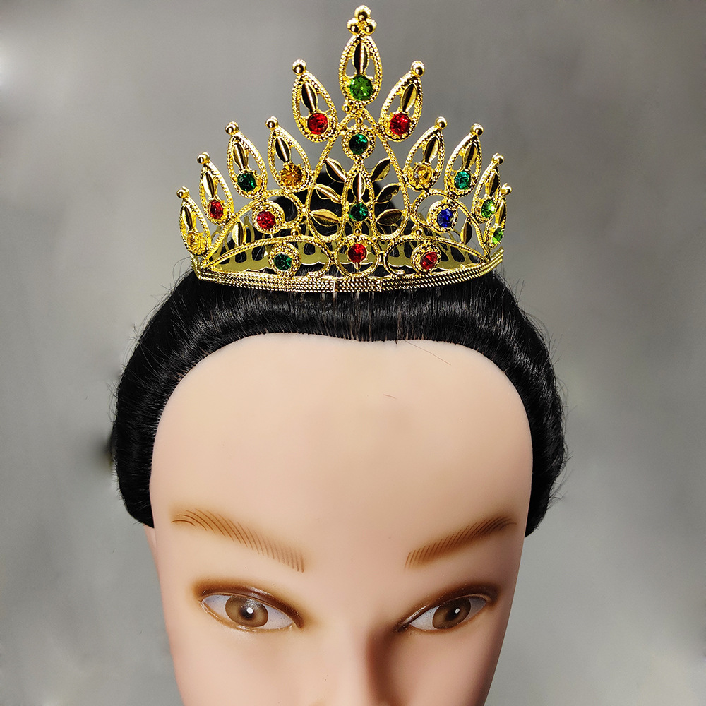 南民族风傣族镶钻皇冠头饰精致舞蹈配饰合金发梳影楼写真发饰一件