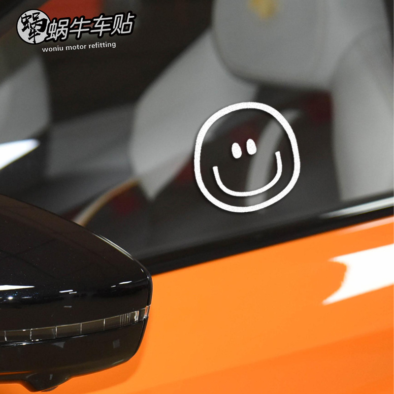 笑脸车贴 趣味贴纸改装卡通汽车侧窗玻璃贴高尔夫1系名爵6速腾03
