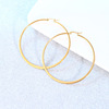 2022 Selling Exaggeration golden Hoop European style Simplicity stainless steel circular Flat shape Earrings Earrings