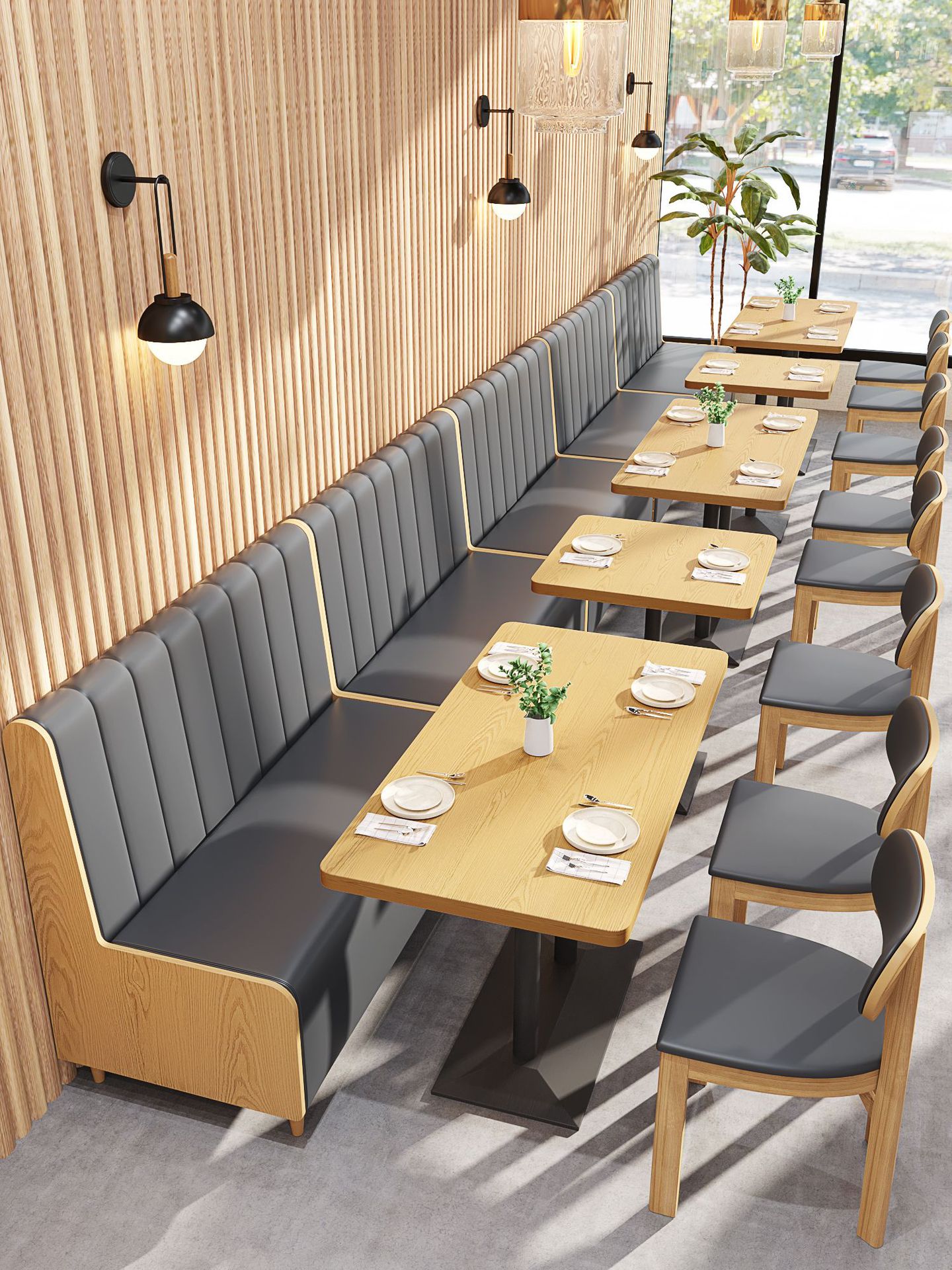 饭店卡座沙发 酒吧餐厅商用快餐店食堂餐桌家具 奶茶店桌椅组合