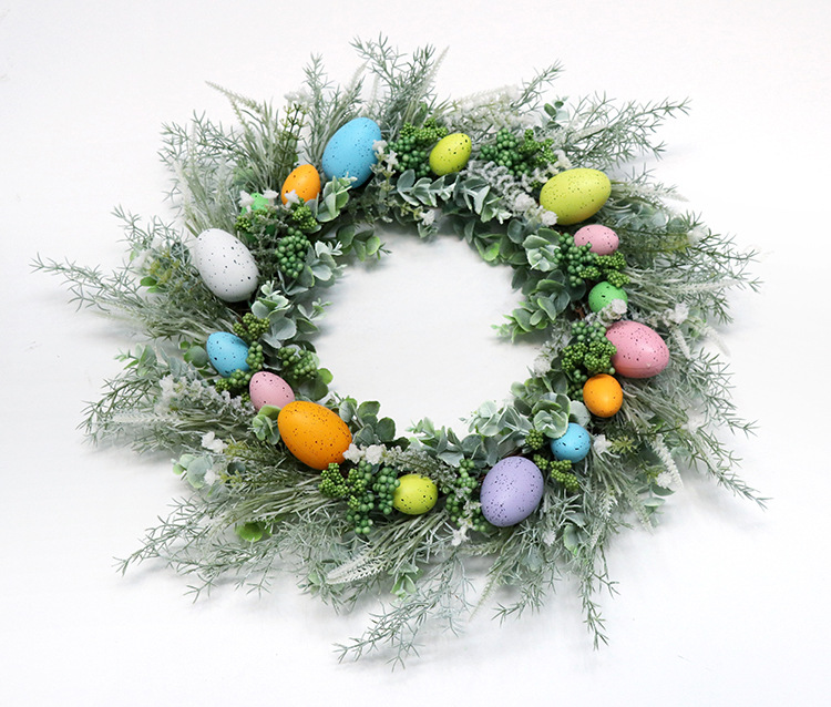 复活节彩蛋装饰花环节日门饰挂饰墙壁装饰花圈创意家居布置工厂店