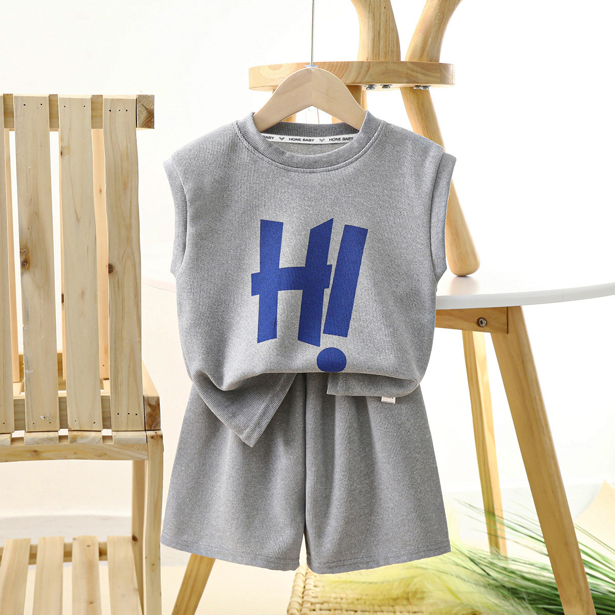 Children's Vest Suit Class a Summer Baby New Boys' Korean Style Girls Clothes Summer Clothes 2024 Children's Clothing