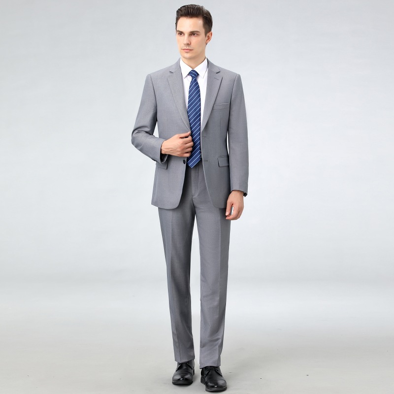 高端西服套装男羊毛商务休闲高档正装中年毛料职业爸爸装男士外套