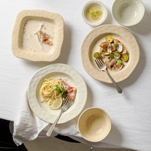 日式家用碗碟套装陶瓷特别好看的菜盘子高颜值一人食餐具ins风