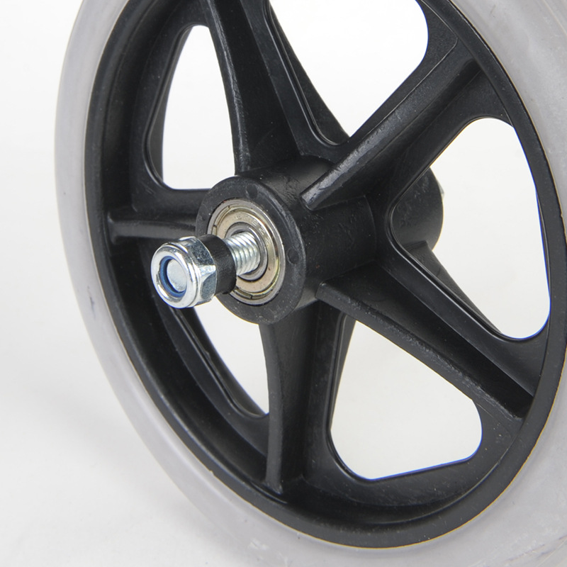 衡互邦轮椅配件前小轮子带轴承6寸7寸8寸万向轮pu橡胶轮免充气/对