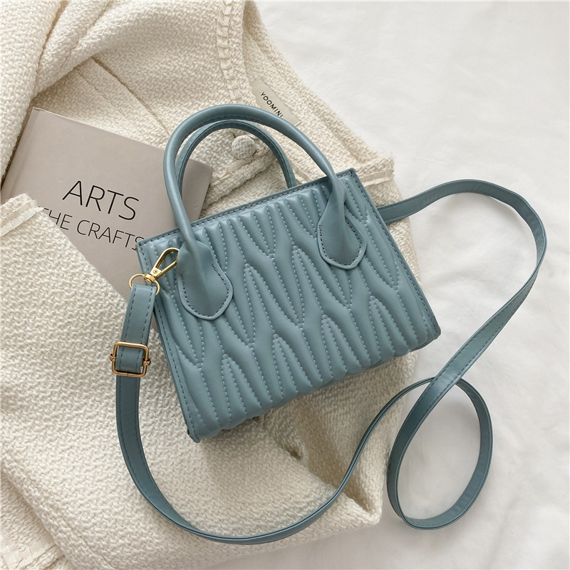 Blue Cool 2021 New Indentation Fashion Tote Bag One-Shoulder Crossbody Handbag Texture New Popular Bag Women