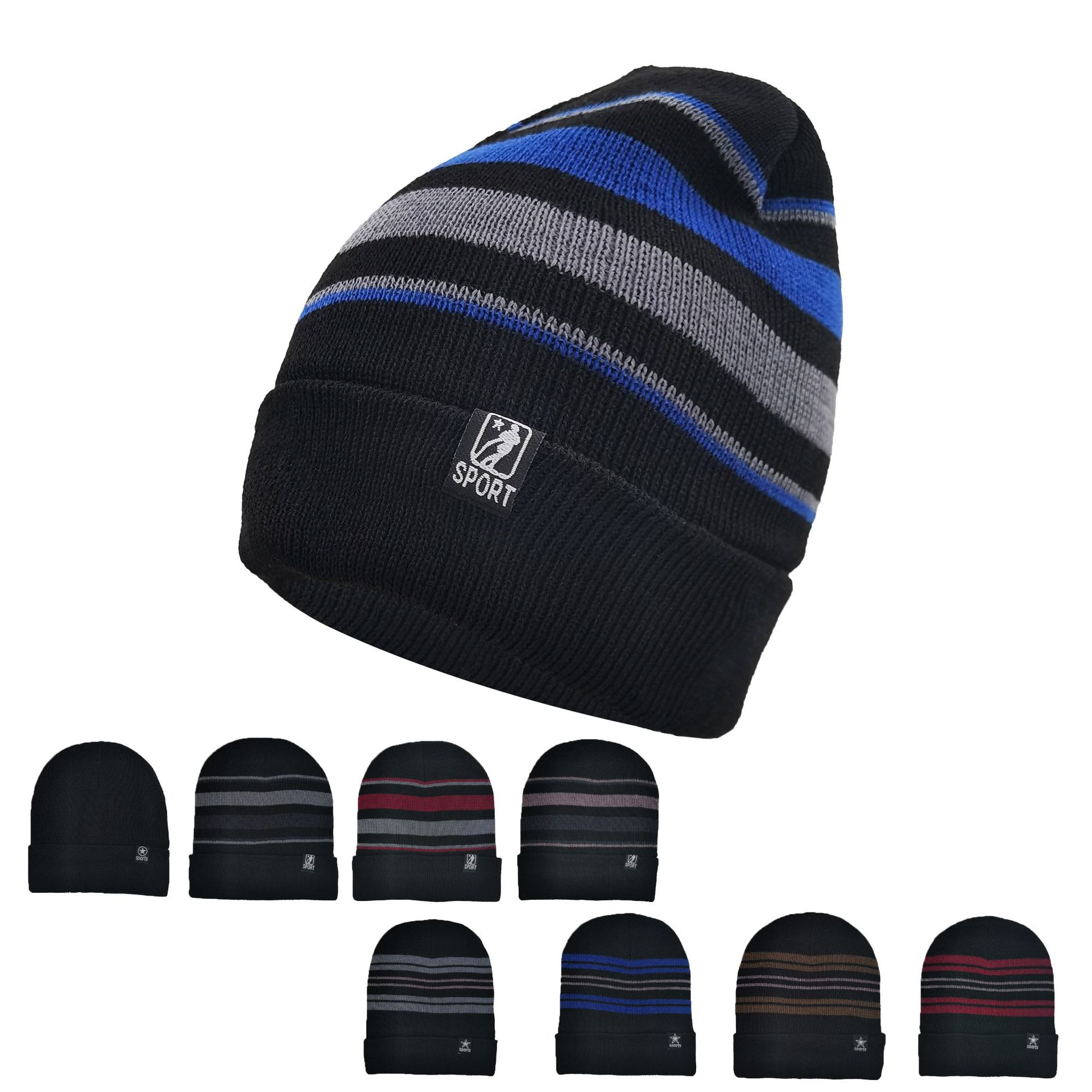 Autumn and Winter New Woolen Cap Lines Knitted Hat Fashionable Warm Thick Windproof Ice Cap Men's Ski Cap