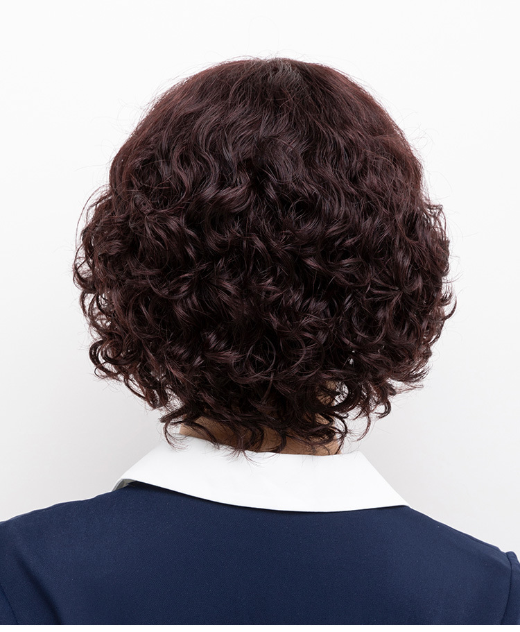 【新品热推】中老年妈妈假发真人发丝羊毛卷斜刘海全头中长女卷发