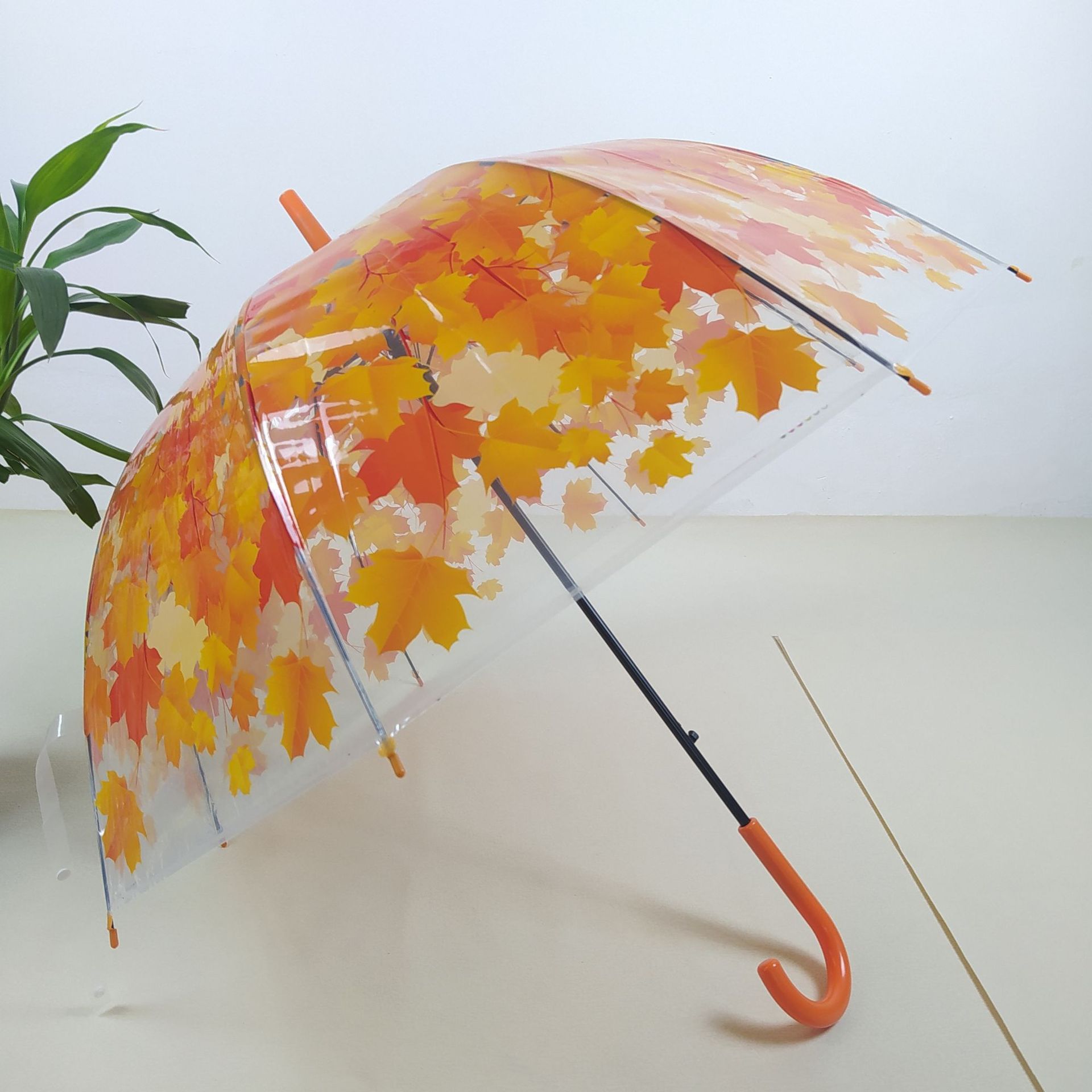 Straight Rod Long Handle Apollo Umbrella Plant Maple Leaf Bird Cage Umbrella Princess Umbrella Mushroom Umbrella Transparent Umbrella Factory Wholesale