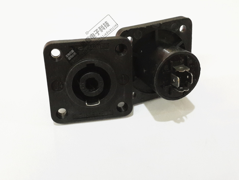 音箱专业防水插头 圆形4芯 卡侬母座/专业音响插座 欧插座-阿里巴巴